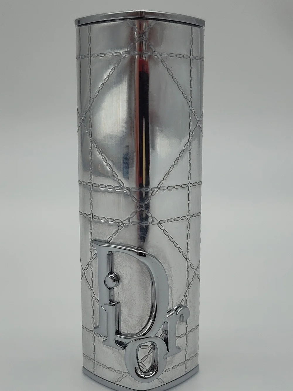 DIOR Addict Silver Cannage Lipstick Case CD Logo Japan Rare Beauty Luxe NIB